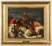 OIL ON SLATEAttributed to Mass