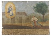 OIL ON TIN EX-VOTO RETABLO, ME