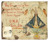 OIL ON TIN EX-VOTO, VIRGEN DE