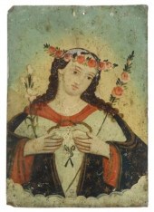 OIL ON TIN RETABLO, ALMA DE MA