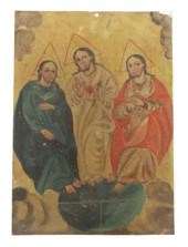 OIL ON TIN RETABLO, LA SANTA T