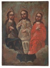 OIL ON TIN RETABLO, LA SANTA T