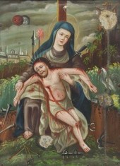 OIL ON TIN RETABLO, LA PIEDAD
