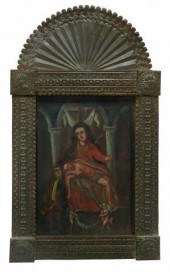 OIL ON TIN RETABLO, LA PIEDAD