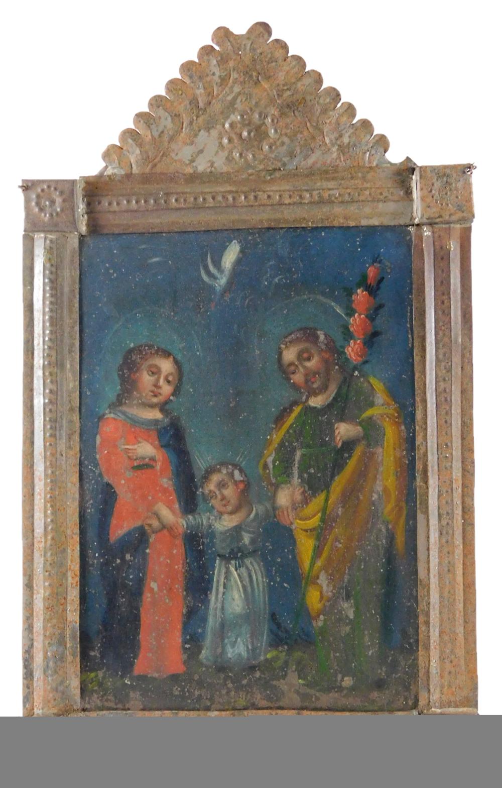 OIL ON TIN RETABLO, MEXICAN, 19TH