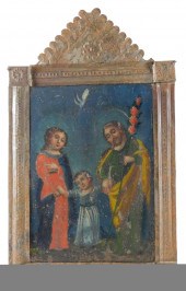 OIL ON TIN RETABLO, MEXICAN, 1