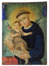 OIL ON TIN RETABLO, MEXICAN, 1