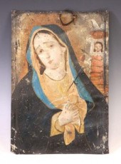 OIL ON TIN RETABLO 'OUR LADY O