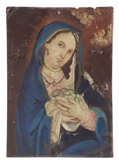 OIL ON TIN RETABLO, OUR LADY O