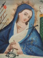 OIL ON TIN RETABLO, OUR LADY O