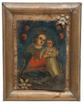 OIL ON TIN RETABLO, OUR LADY O