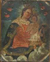 OIL ON TIN RETABLO, OUR LADY O
