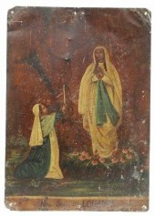 OIL ON TIN RETABLO, OUR LADY O