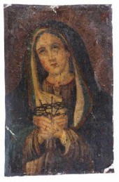 OIL ON TIN RETABLO, OUR LADY O