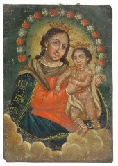 OIL ON TIN RETABLO, OUR LADY O