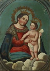 OIL ON TIN RETABLO, OUR LADY O