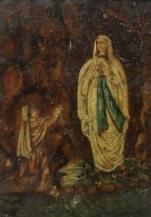 OIL ON TIN RETABLO, OUR LADY O