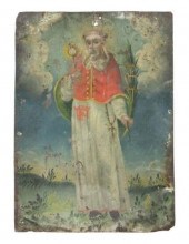 OIL ON TIN RETABLO, SAINT RAYM