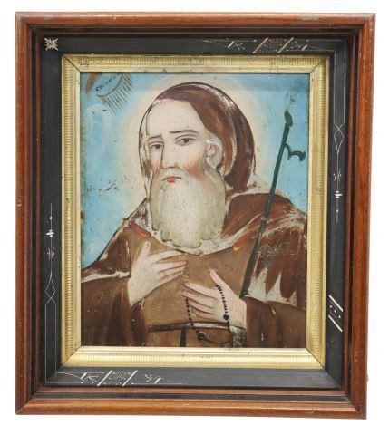OIL ON TIN RETABLO, SAINT FRANCIS