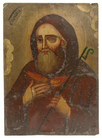 OIL ON TIN RETABLO, SAINT FRANCIS