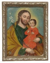 OIL ON TIN RETABLO, SAINT JOSE