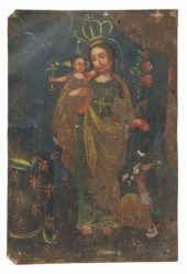 OIL ON TIN RETABLO, SAINT JOSE