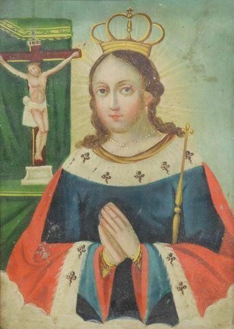 OIL ON TIN RETABLO, SAINT HELENA,
