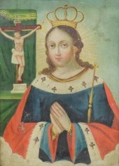 OIL ON TIN RETABLO, SAINT HELE