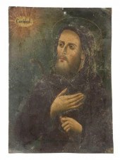 OIL ON TIN RETABLO, SAINT FRAN
