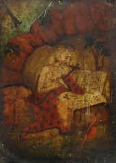 OIL ON TIN RETABLO, SAINT JERO