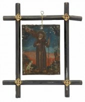 OIL ON TIN RETABLO, SAINT FRAN