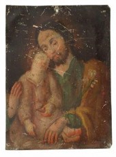 OIL ON TIN RETABLO, SAINT JOSE