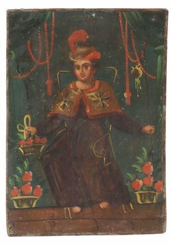 OIL ON TIN RETABLO, SANTO NINO DE