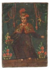 OIL ON TIN RETABLO, SANTO NINO