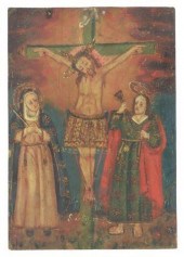 OIL ON TIN RETABLO, THE CRUCIF