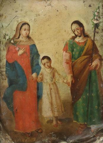 OIL ON TIN RETABLO, THE HOLY