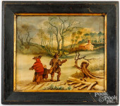 OIL ON WOOD PANEL WINTER LANDS