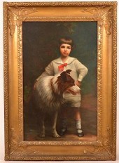 OIL PAINTING OF A CHILD WITH C