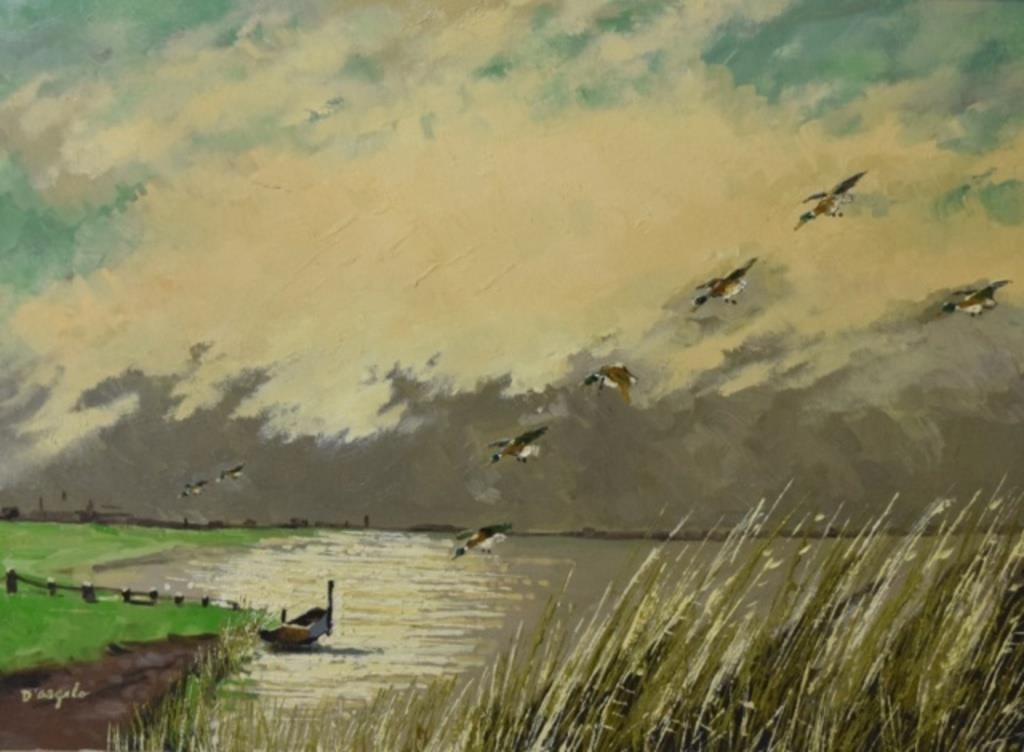 OIL PAINTING OF MARSHLAND AND