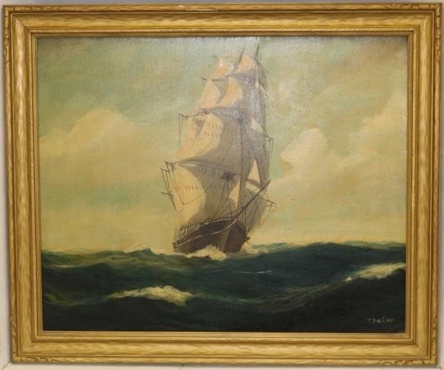 OIL PAINTING ON CANVAS, SIGNED T.