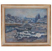 OIL PAINTING, "PONT SOUS LA NE