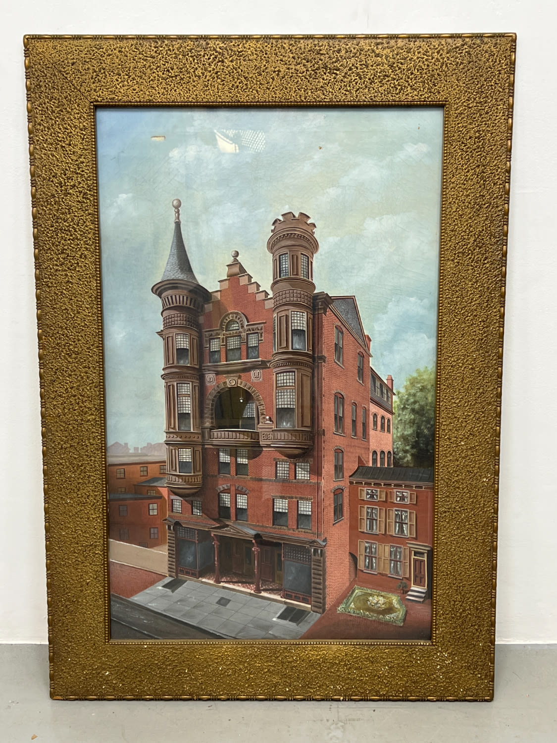 Oil painting under glass. Odd