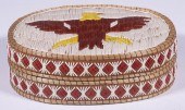 OJIBWA QUILL COVERED BOX Oval