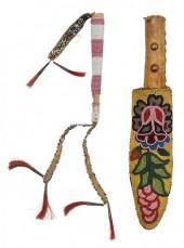 OJIBWAY KNIFE SHEATH AND PLAIN