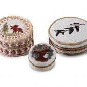 Ojibwe Quilled Birchbark Boxes