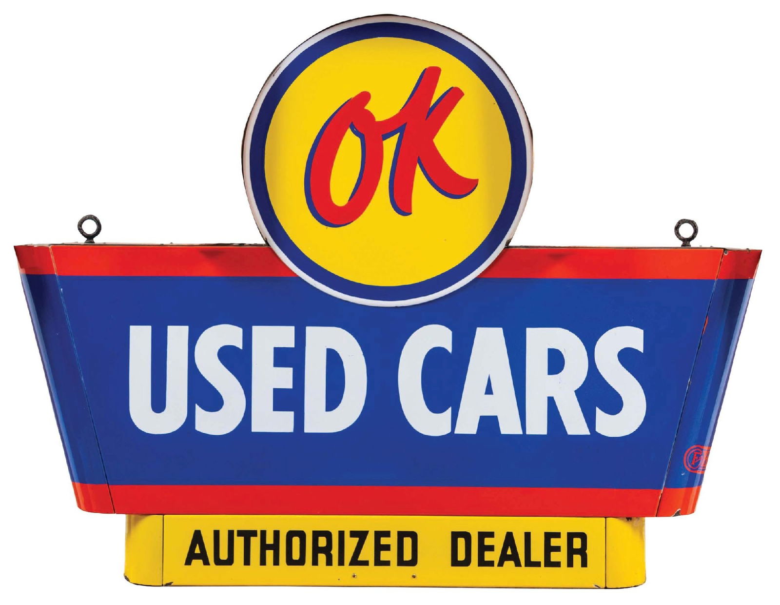 OK CHEVROLET USED CARS PORCELAIN