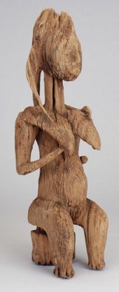 OLD AFRICAN DOGON SEATED ANCES