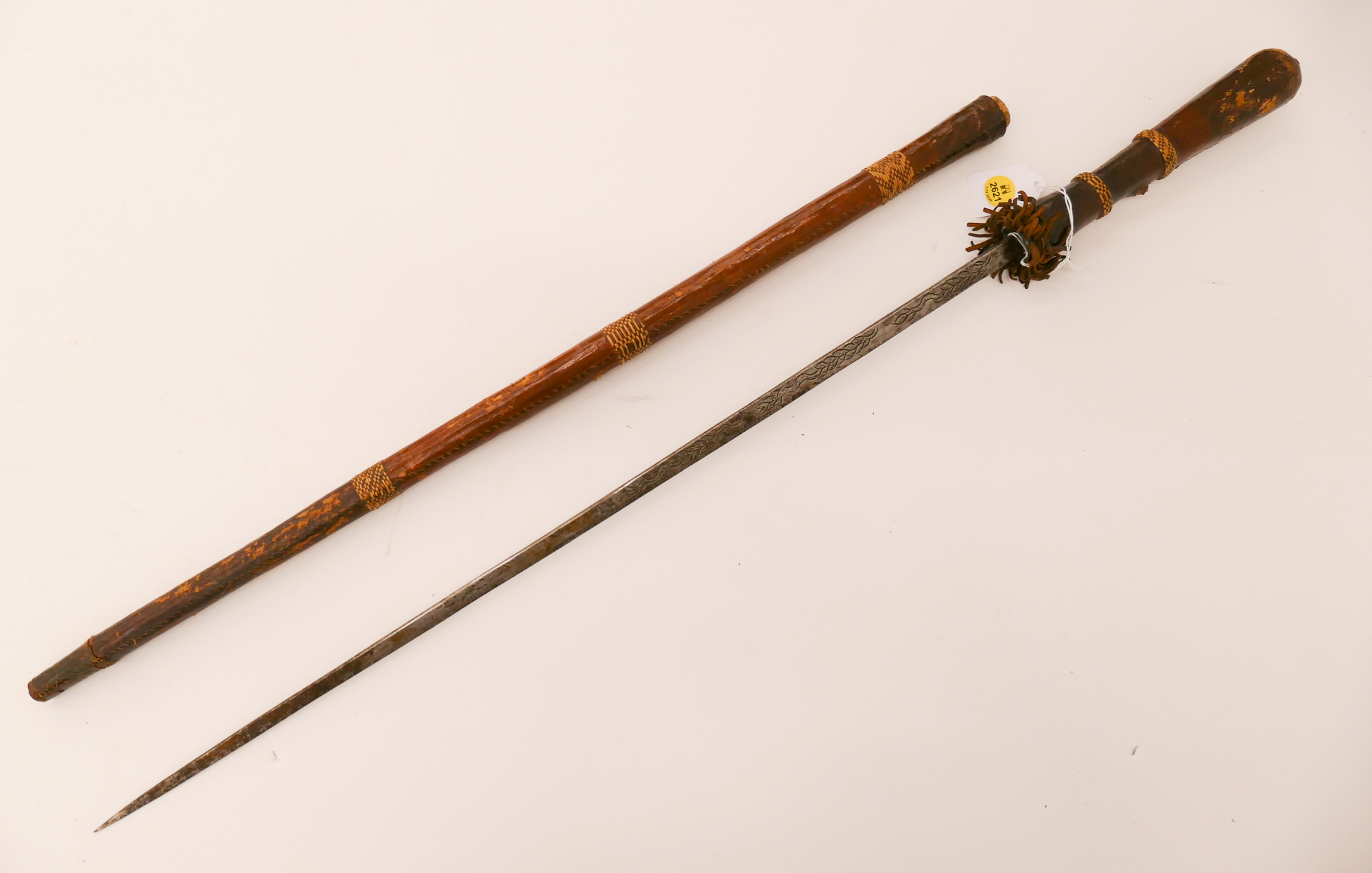 Old African Leather Handled Spike