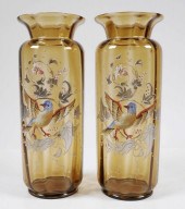 OLD BOHEMIAN ENAMELED VASES, P