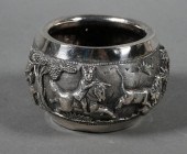 OLD BURMESE SILVER REPOUSSE BO